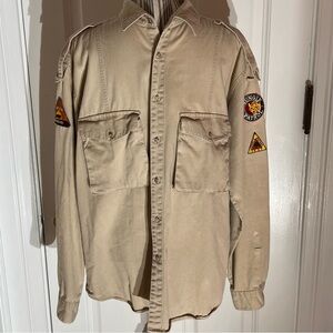 Men's safari jungle button down large S186